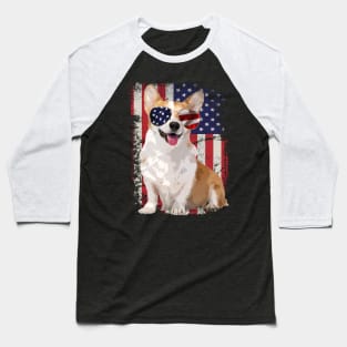 Fluffy Friends Unique Tee Featuring Playful Corgi Illustrations Baseball T-Shirt